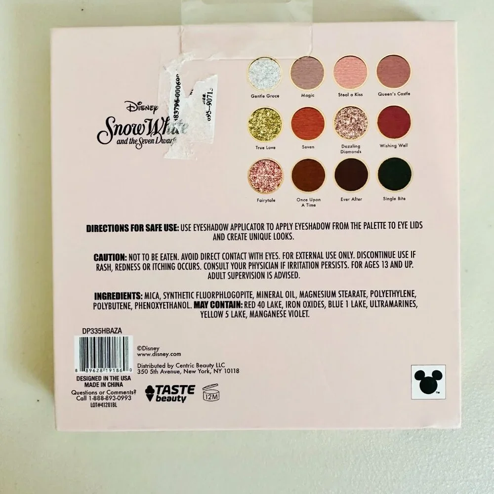 TASTE BEAUTY DISNEY SNOW WHITE AND THE SEVEN DWARFS 12 SHADES NEUTRAL EYE SHADOW